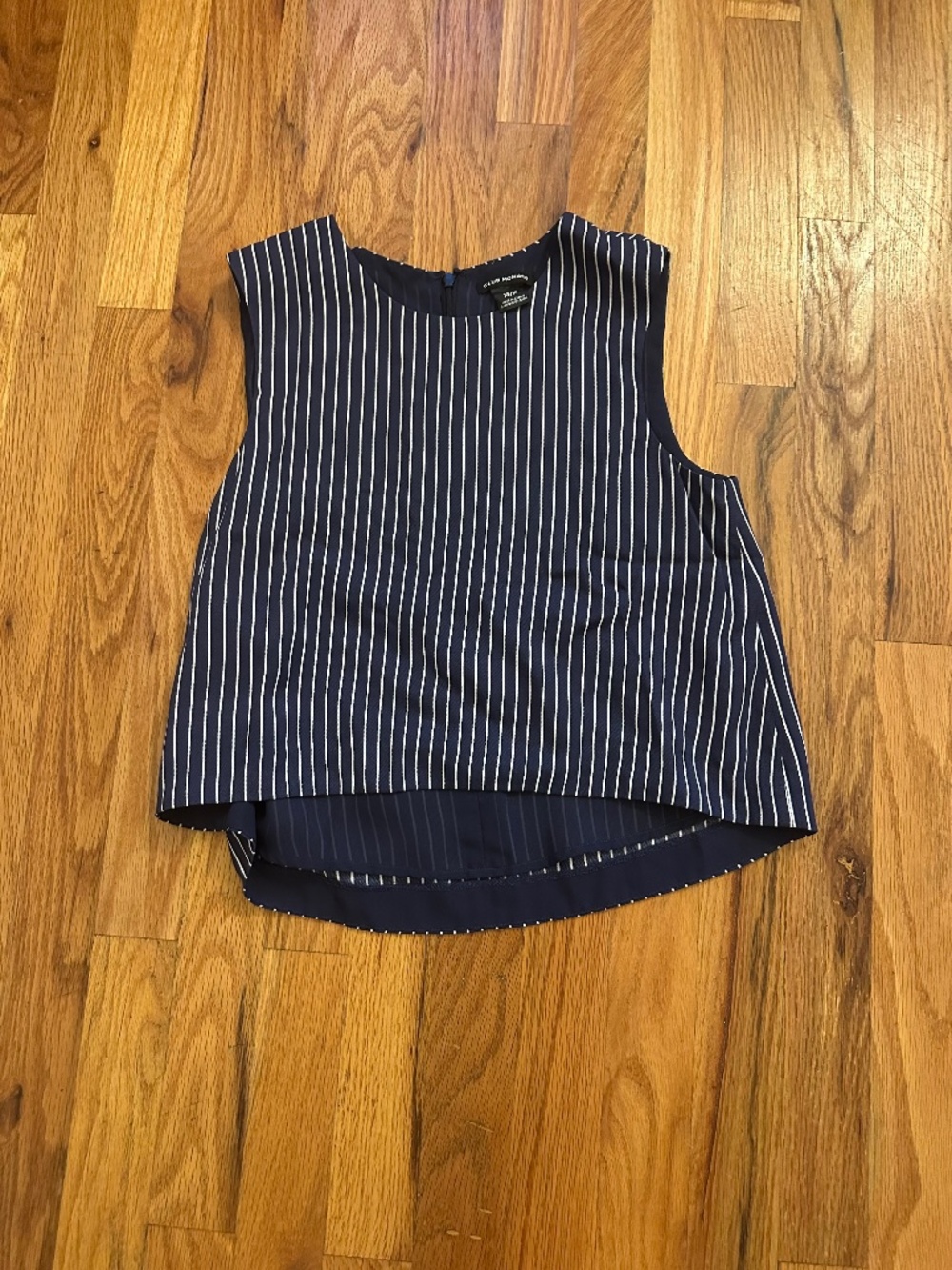 Club Monaco XS Navy White Striped Sleeveless Dress A-Line Nautical Preppy